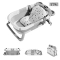 Portable Collapsible Baby Bathtub with Thermometer & Soft Floating Cushion